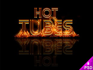 Hot Tubes Text Style psd file