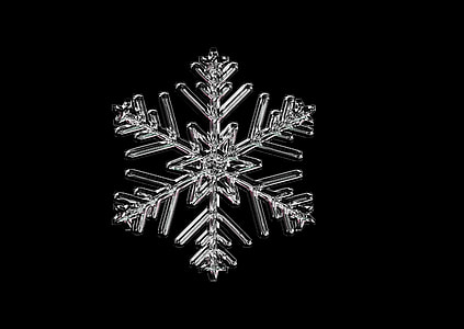clear snow flakes decor on black surface thumbnail