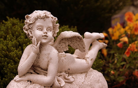 cherub concrete statue outdoor thumbnail