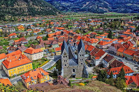 church beside the houses thumbnail