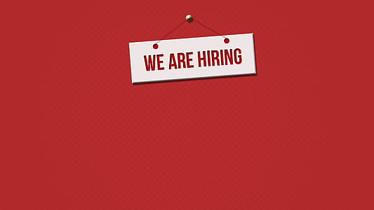 we are hiring wall plaque on red wall thumbnail