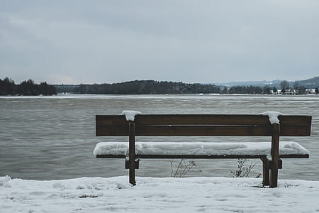 cold, snow, bench, landscape thumbnail