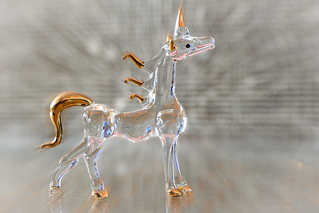 clear figurine unicorn table deccor thumbnail