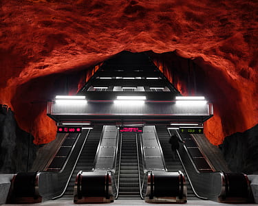 black escalator illustration thumbnail