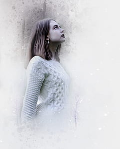 photo of woman wearing white sweater thumbnail
