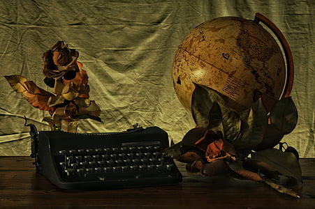 brown wooden desk globe thumbnail