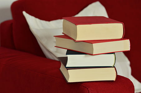red and green hardbound book thumbnail