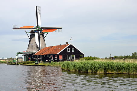 blue and way windmill and barn house thumbnail