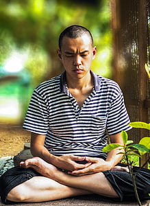 man meditating beside tree thumbnail