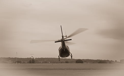flight, flying, helicopter, sepia thumbnail