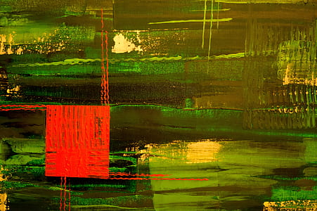 red and green abstract painting thumbnail