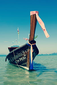 brown and black boat on the body of water thumbnail