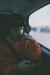 candid, phone, headphones, tattoo thumbnail