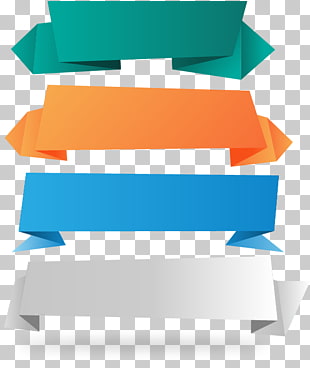 Paper Banner Ribbon, 4 paper ribbon banner material, four assorted-color ribbons PNG clipart