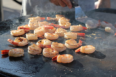fried shrimps on gray metal pan thumbnail