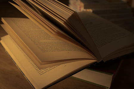 hardbound books on table thumbnail