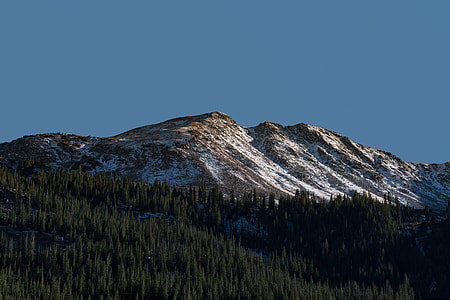 landscape photography of snowy mountain surrounded of spruce trees thumbnail