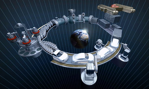 toy car factory digital wallpaper thumbnail