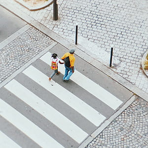 man and girl crossing pedestrian thumbnail
