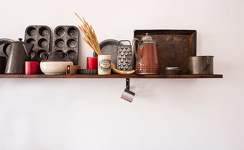 brown wooden wall-mount shelf thumbnail
