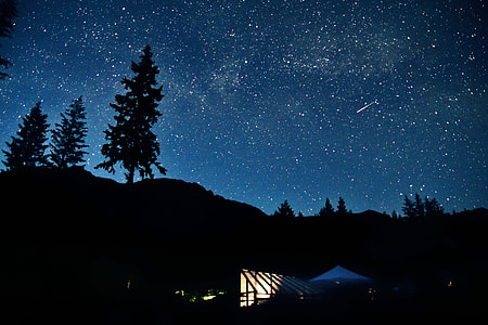 Blue Night Sky with stars in the dark thumbnail