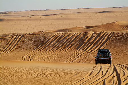 gray off-road car on desert thumbnail