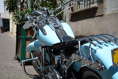 blue and chrome touring motorcycle thumbnail