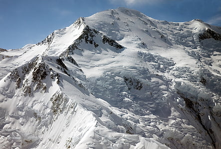 photo of snow covered mountain under cloudy sky thumbnail