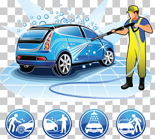 Car wash Cartoon Illustration, Car wash beauty care services, car wash PNG clipart