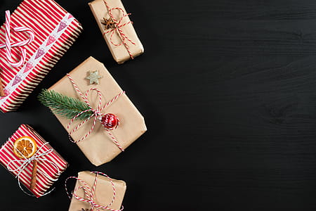 Christmas Presents with Black Background Room for Text thumbnail