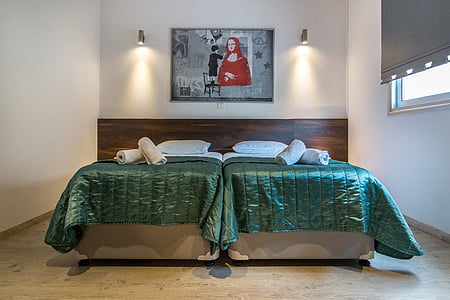 green and gray bedspread thumbnail