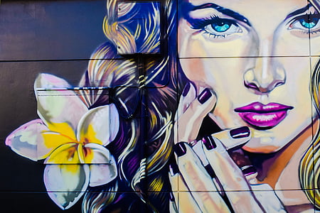 woman and plumeria flower painting thumbnail