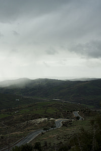 top view of road on mountain slope thumbnail