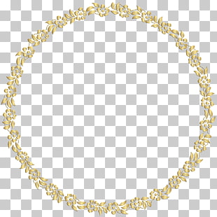 Frame Gold Mirror , Golden Round Floral Border Transparent , floral frame illustration PNG clipart