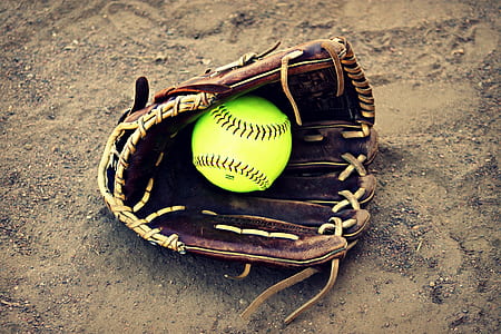 baseball game ball in baseball mitt thumbnail