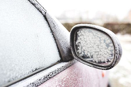 Frost on a red car thumbnail