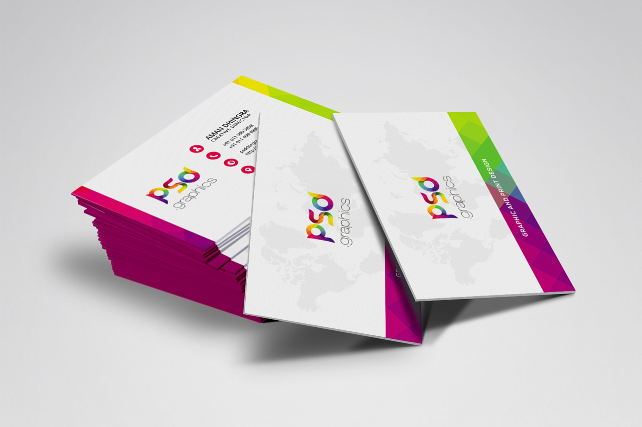 Colorful Business Card Free PSD Graphics psd file
