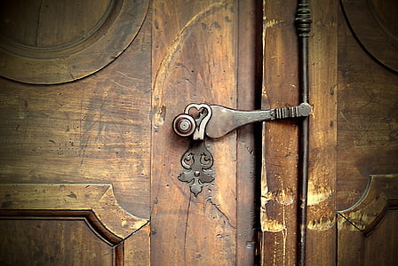 brown wooden locked door thumbnail