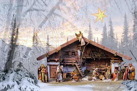 brown wooden house and human ceramic figurine decors thumbnail