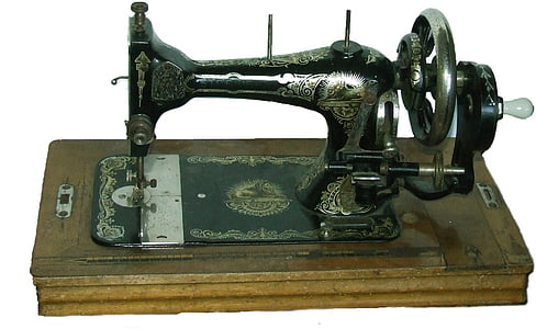 gray tabletop sewing machine isolated with white background thumbnail