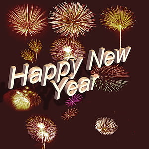 happy new year text with fireworks thumbnail