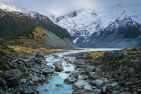 river stream and snowy mountain thumbnail
