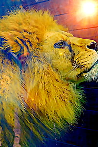 painting of yellow lion thumbnail