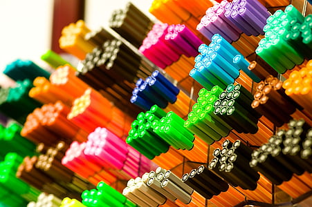 macro photography of assorted markers thumbnail