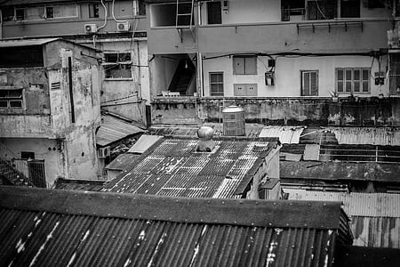 grayscale photo of house roof thumbnail