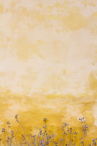 white petaled flowers beside yellow concrete wall thumbnail