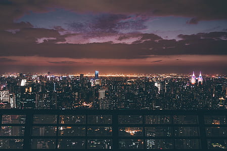 high angle photography of lighted city thumbnail