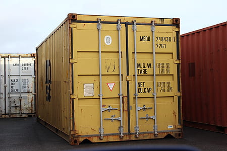 yellow, red, and white metal containers thumbnail