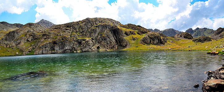landscape, mountains, nature, water thumbnail