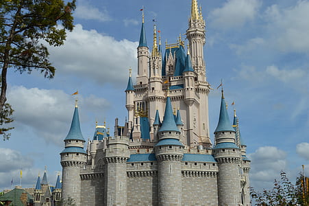 gray and blue castle under cloudy sky thumbnail